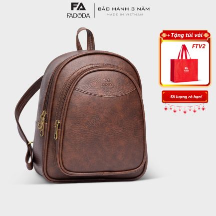 Balo da nữ thời trang FADODA FBA6 màu nâu