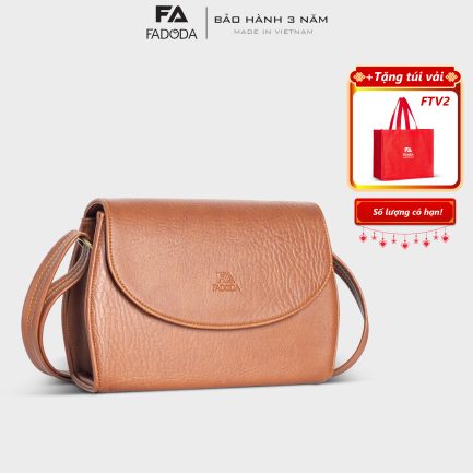 Túi đeo chéo nữ form hộp FADODA FN21 màu bò