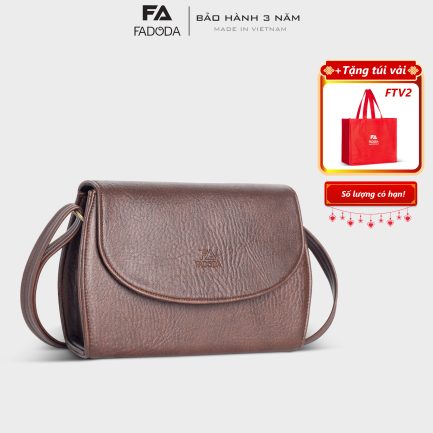 Túi đeo chéo nữ form hộp FADODA FN21 màu nâu