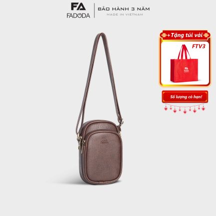Túi đeo chéo nữ mini FADODA FN37 màu nâu
