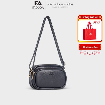 Túi đeo chéo da nữ đựng điện thoại Fadoda FN39 màu đen