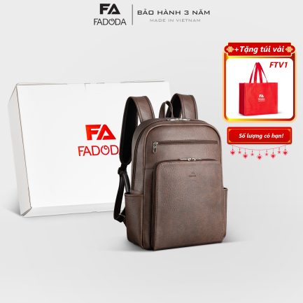 Balo da unisex đa năng đựng laptop 15.6inch Fadoda FBA27 màu nâu