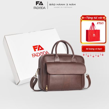 Cặp xách da công sở FADODA FCD302 màu nâu