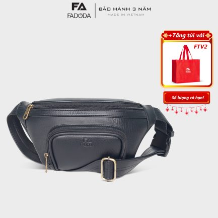 Túi bao tử thời trang nam nữ Fadoda FDC12 màu đen