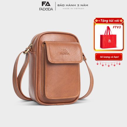 Túi đeo chéo unisex dáng đứng Fadoda FDC15 màu bò