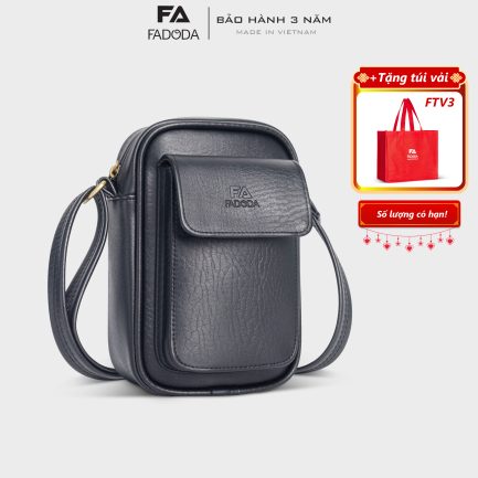 Túi đeo chéo unisex dáng đứng Fadoda FDC15 màu đen