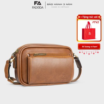 Túi đeo chéo da nam nữ thời trang Fadoda FDC17 màu bò