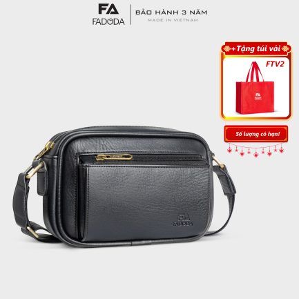 Túi đeo chéo da nam nữ thời trang Fadoda FDC17 màu đen