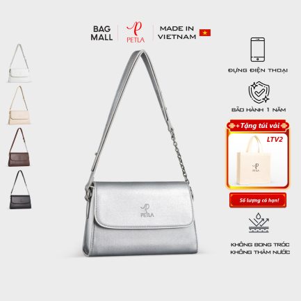 Túi xách đeo vai nữ thời trang PETLA LN18 màu bạc