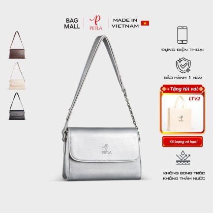 Túi xách đeo vai nữ thời trang PETLA LN18 màu bạc