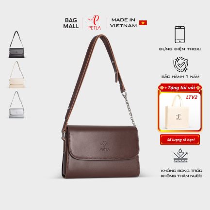 Túi xách đeo vai nữ thời trang PETLA LN18 màu nâu
