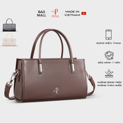 Túi đeo chéo nữ cầm tay Petla LN25 màu nâu