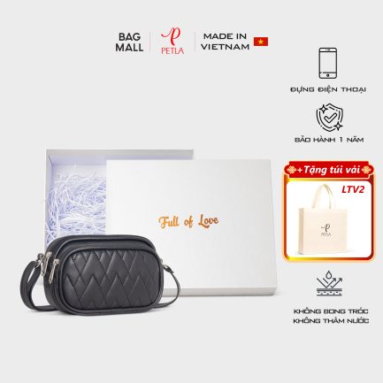 Túi đeo chéo đựng điện thoại dáng ngang from hộp  LN39 màu đen