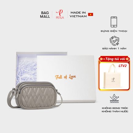 Túi đeo chéo đựng điện thoại dáng ngang from hộp  LN39 màu xám ghi