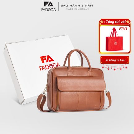 Cặp xách da công sở FCD302 màu bò