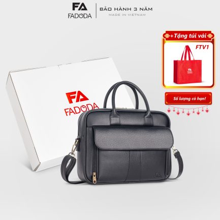 Cặp xách da công sở FCD302 màu đen