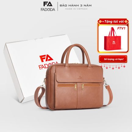 Cặp da công sở đựng laptop FADODA FCD306 màu bò