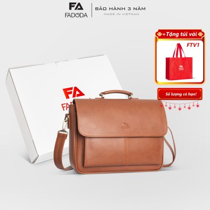 Cặp da công sở thời trang FADODA FCD309 màu bò