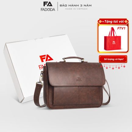 Cặp da công sở thời trang FADODA FCD309 màu nâu