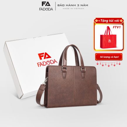 Cặp da công sở cao cấp Fadoda FCD312 màu nâu