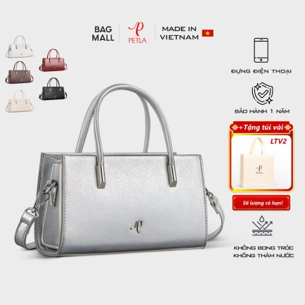 Túi đeo chéo nữ cầm tay Petla LN25 màu bạc