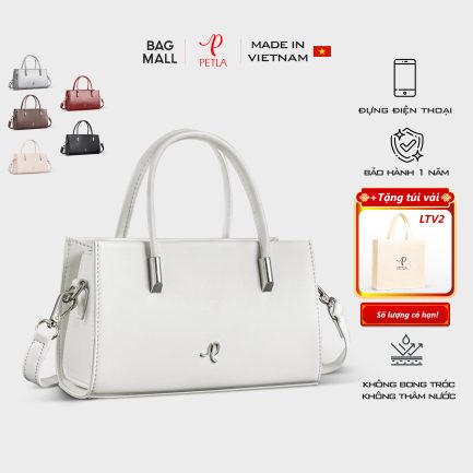 Túi đeo chéo nữ cầm tay Petla LN25 màu trắng
