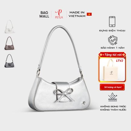 Túi đeo vai nữ sang trọng PETLA LN29 màu bạc