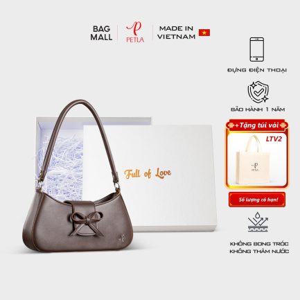 Bộ quà tặng túi đeo vai nữ sang trọng PETLA LN29 màu nâu
