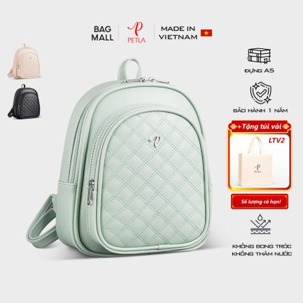 Balo da nữ đi học đi chơi thời trang PETLA LBA6 màu xanh ngọc