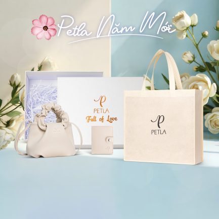 Combo quà tặng túi xách thời trang nữ PETLA LN03 màu trắng sữa