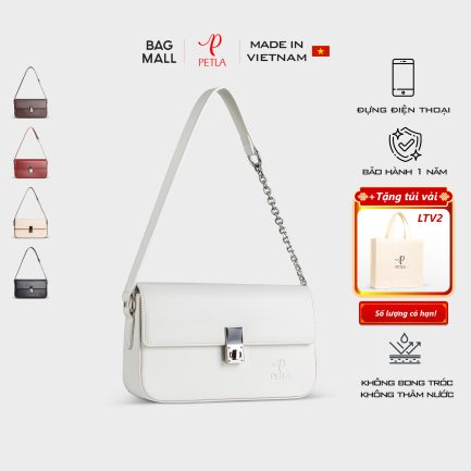 Túi da đeo vai nữ thời trang PETLA LN15 màu trắng
