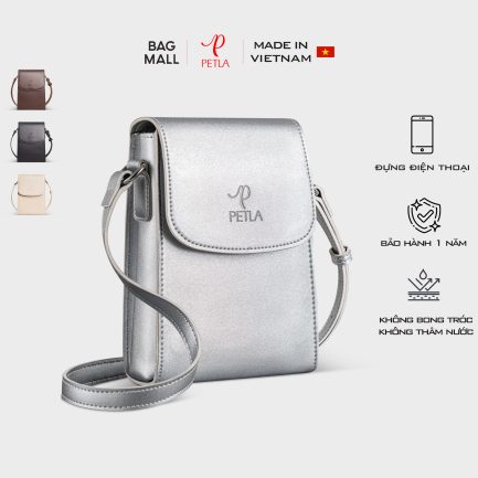 Túi đeo chéo nữ mini đựng điện thoại Petla LN17 màu bạc