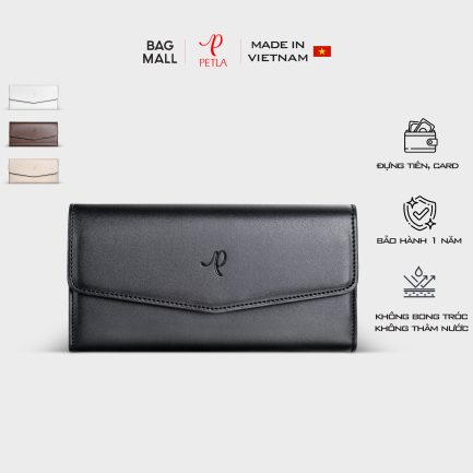 Ví nữ cầm tay hiện đại Petla LVN19 màu đen