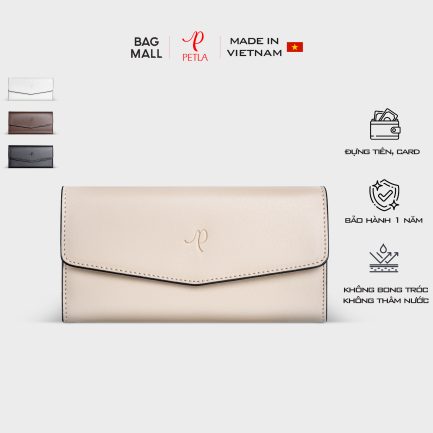 Ví nữ cầm tay hiện đại Petla LVN19 màu kem