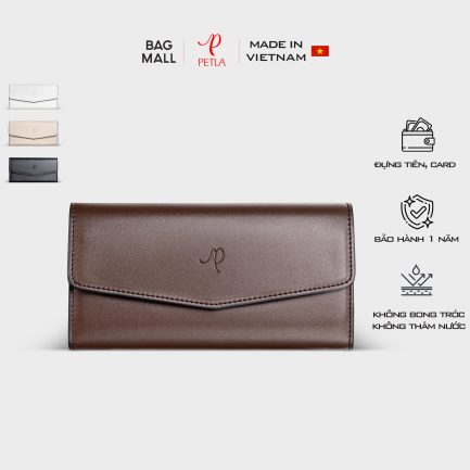 Ví nữ cầm tay hiện đại Petla LVN19 màu nâu