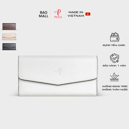 Ví nữ cầm tay hiện đại Petla LVN19 màu trắng