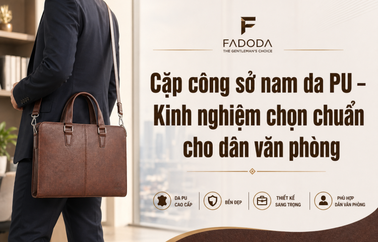 Cặp công sở nam da PU – Kinh nghiệm chọn chuẩn cho dân văn phòng
