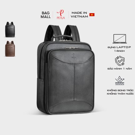 Balo da công sở đựng laptop PETLA LBA4 màu xám rêu