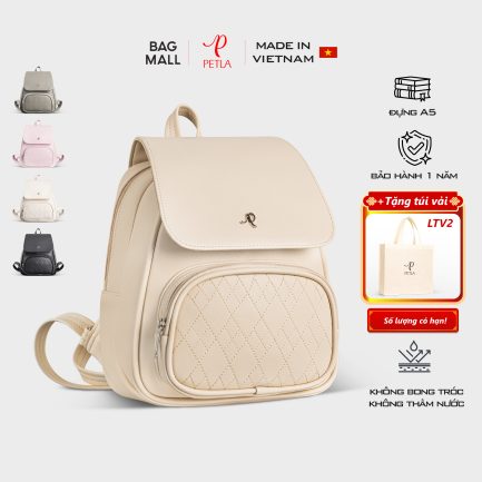 Balo mini thời trang trẻ trung Petla LBA1 màu kem