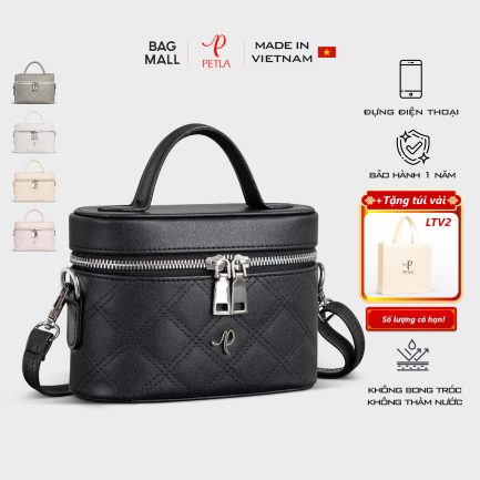 Túi hộp xách tay kèm dây đeo chéo PETLA LN30 màu đen