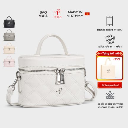 Túi hộp xách tay kèm dây đeo chéo PETLA LN30 màu trắng sữa
