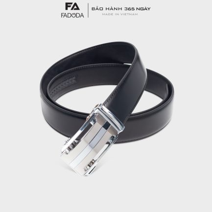 Thắt lưng nam da bò thời trang cao cấp Fadoda FMT13 màu đen