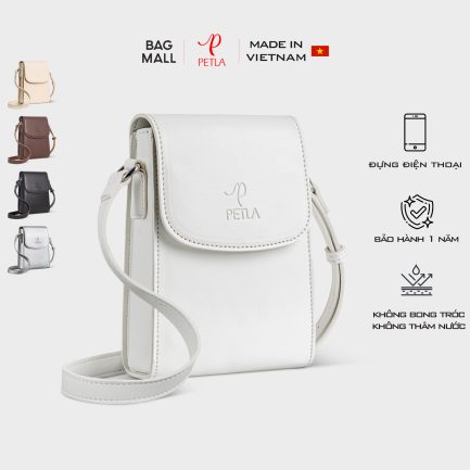Túi đeo chéo nữ mini đựng điện thoại Petla LN17 màu trắng