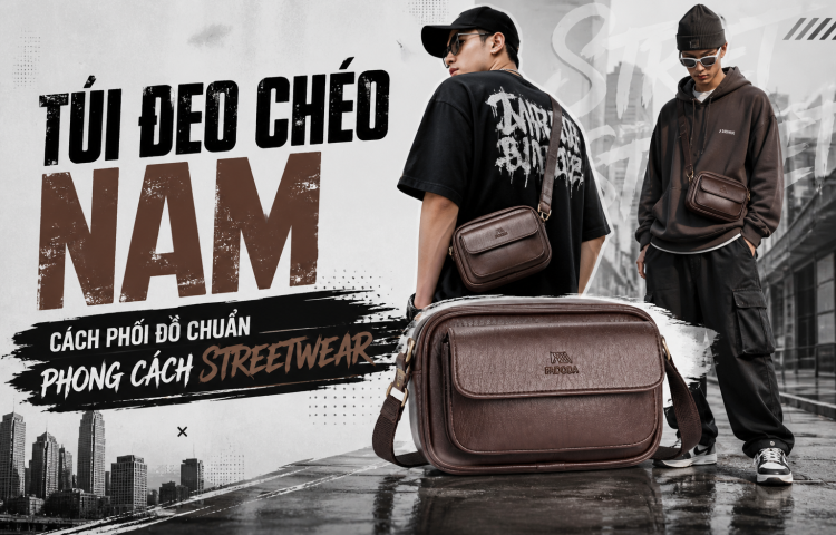 Túi đeo chéo nam – Cách phối đồ chuẩn phong cách streetwear