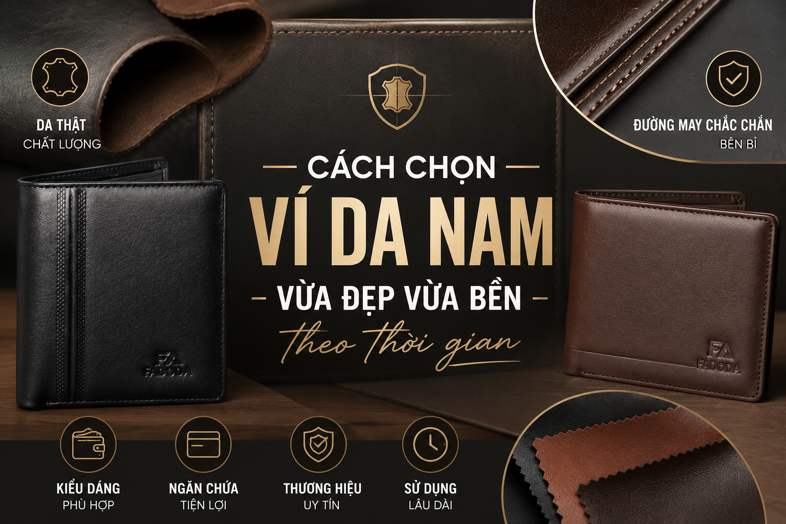 Cách chọn ví da nam vừa đẹp vừa bền theo thời gian