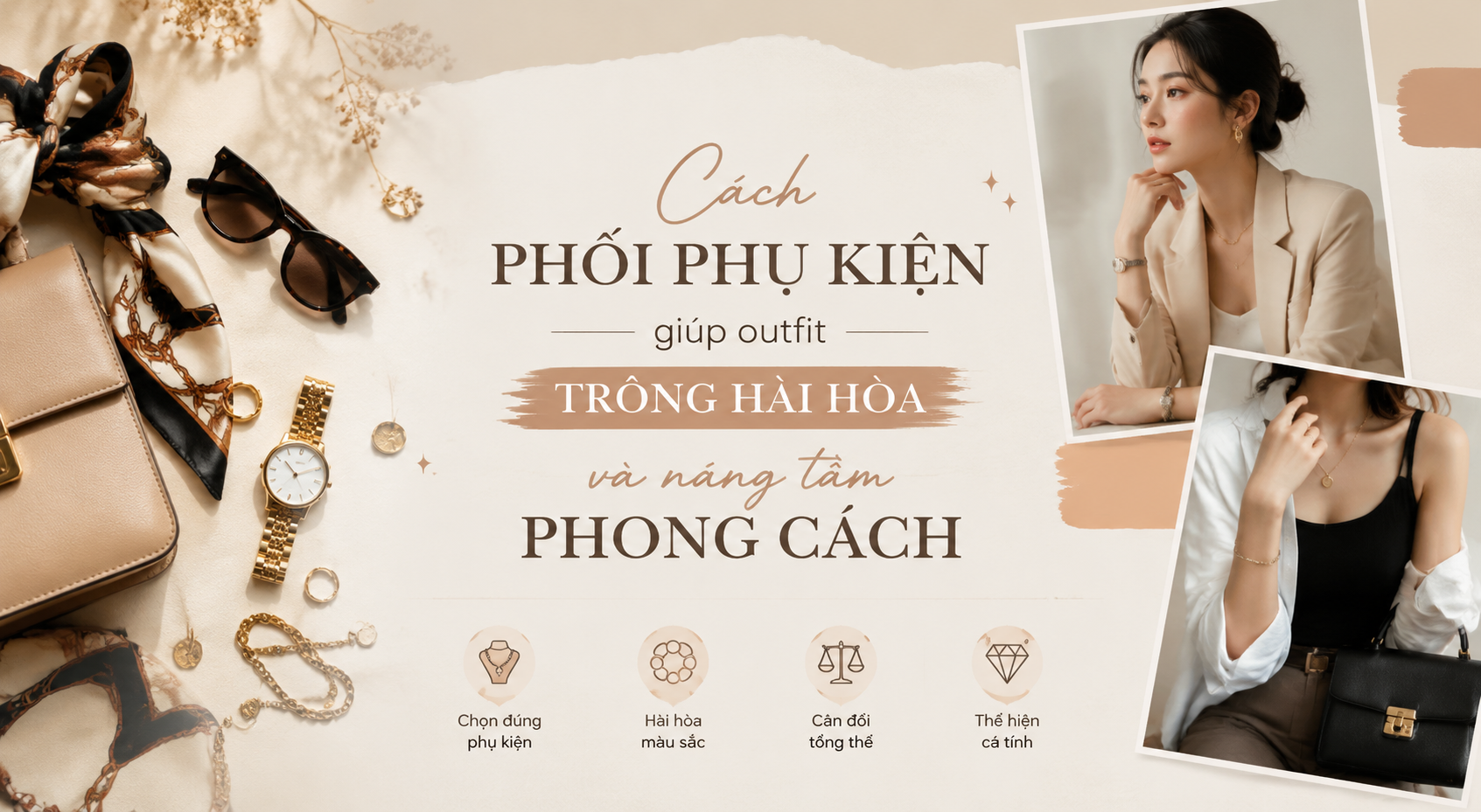 Cách phối phụ kiện giúp outfit trông hài hòa hơn và nâng tầm phong cách